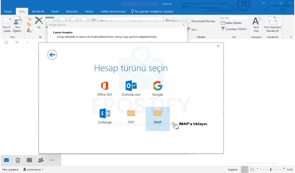 Outlook Hesap Türü Seçimi